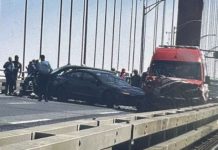 Acidente fecha Ponte 25 de Abril e provoca congestionamento de trânsito