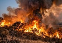 Incêndio de mato deflagra em Talaíde e obriga a trabalhos de rescaldo